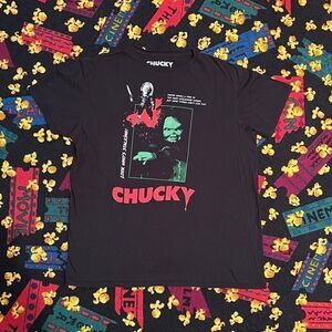 ’04 Chucky Look Who’s Stalking! Black Graphic Tee Shirt / Size L